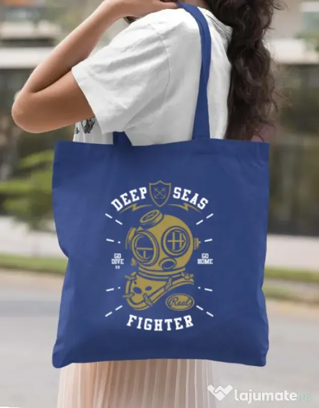 Sacosa din panza Deep Seas Fighter Albastru regal