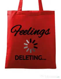 Sacosa din panza Deleting feelings Rosu