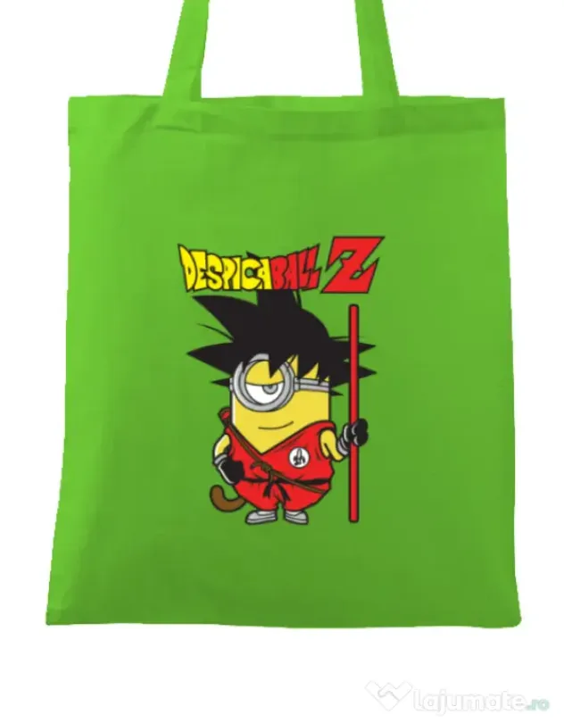 Sacosa din panza Despicaball Z Son Goku Verde mar