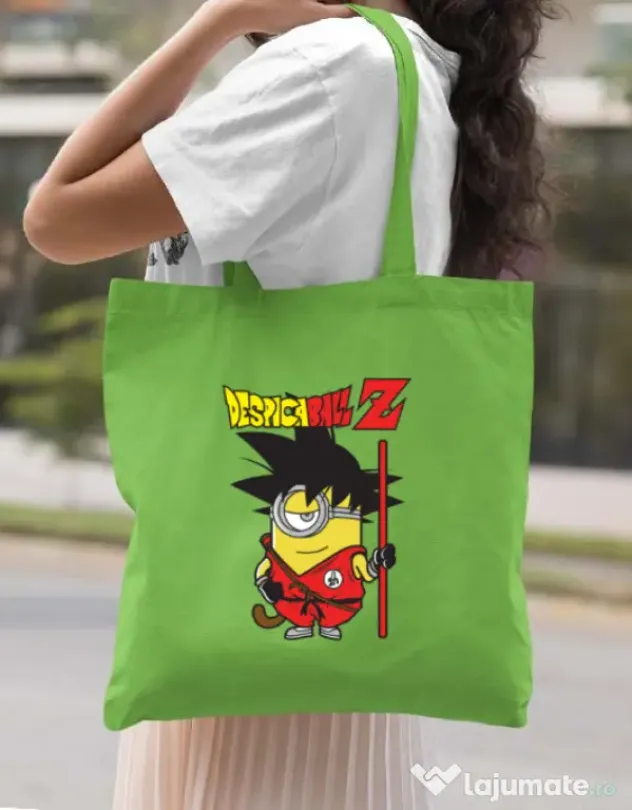 Sacosa din panza Despicaball Z Son Goku Verde mar