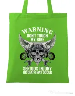 Sacosa din panza Don’t touch my bike Verde mar