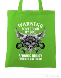 Sacosa din panza Don’t touch my bike Verde mar
