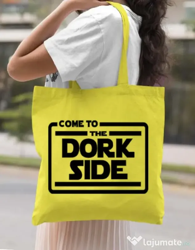 Sacosa din panza Dork side Galben