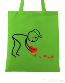 Sacosa din panza Dovezi de dragoste 2 Verde mar