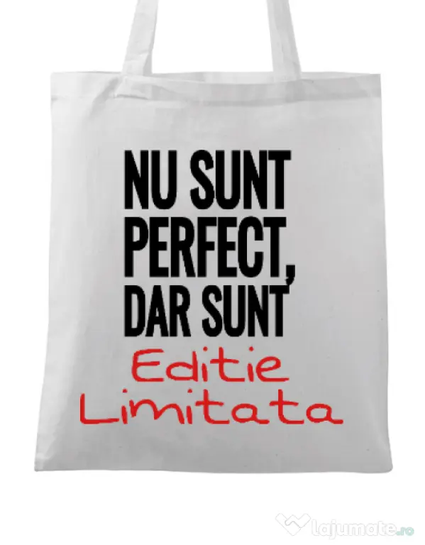 Sacosa din panza Editie limitata Alb
