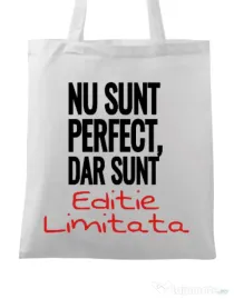 Sacosa din panza Editie limitata Alb