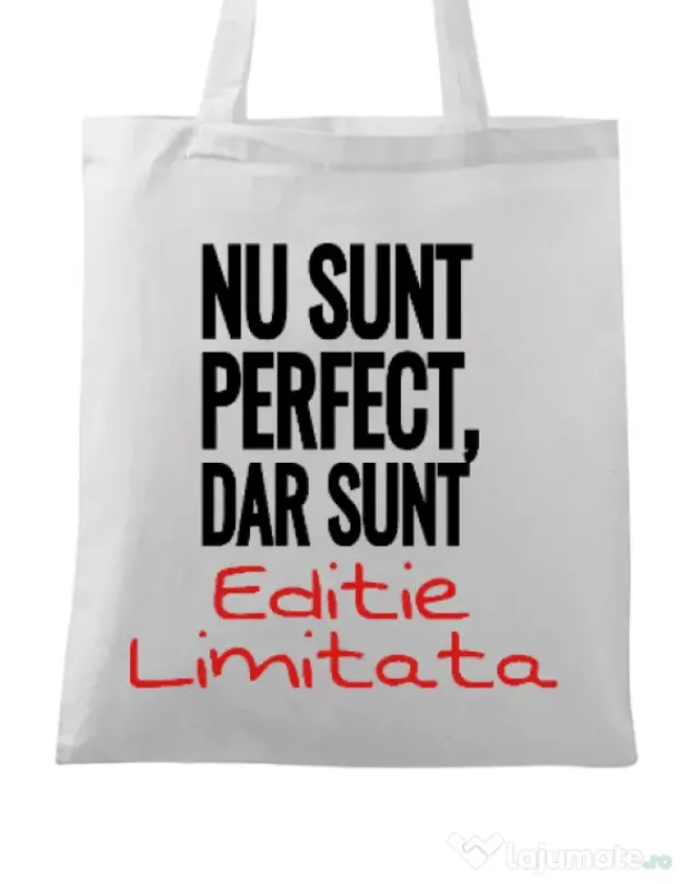 Sacosa din panza Editie limitata Alb