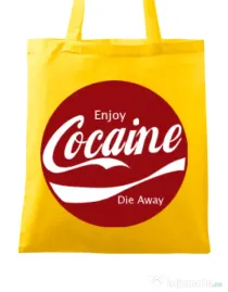 Sacosa din panza Enjoy cocaine Galben