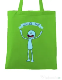 Sacosa din panza Existence is pain Verde mar