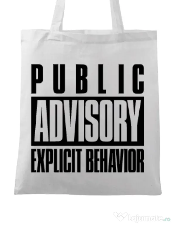 Sacosa din panza Explicit behavior Alb