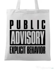 Sacosa din panza Explicit behavior Alb