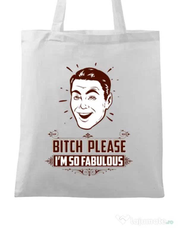 Sacosa din panza Fabulous Alb