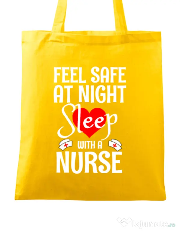 Sacosa din panza Feel safe at night Galben