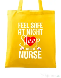 Sacosa din panza Feel safe at night Galben