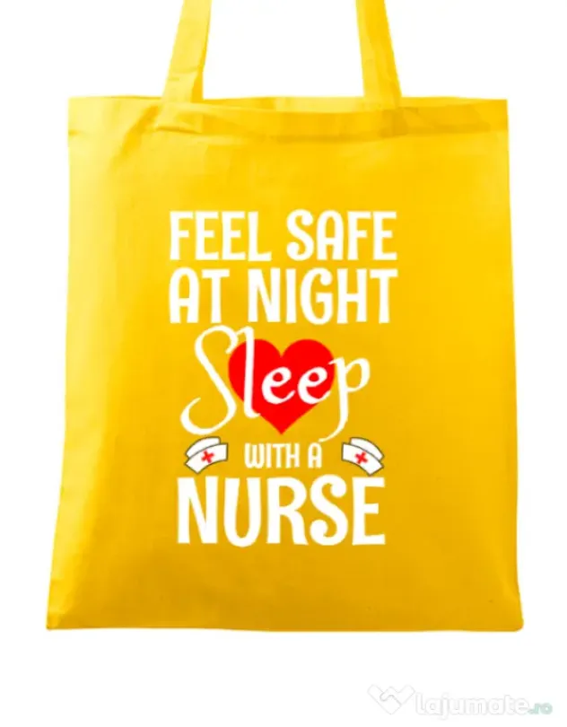 Sacosa din panza Feel safe at night Galben