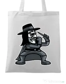 Sacosa din panza Fighting Vendetta Alb