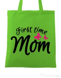 Sacosa din panza First time mom Verde mar