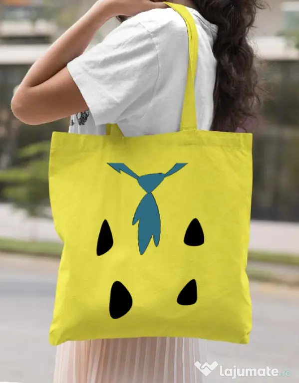 Sacosa din panza Flinstone costume Galben