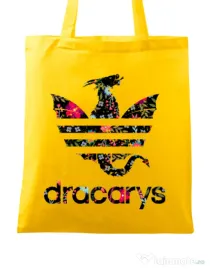 Sacosa din panza Flower dracarys Galben