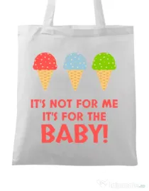 Sacosa din panza For the baby Alb