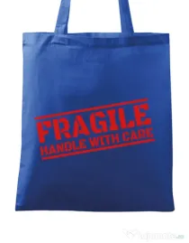 Sacosa din panza Fragile Albastru regal