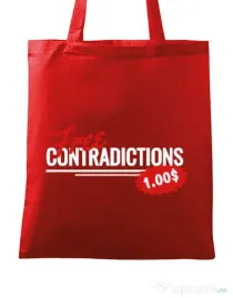 Sacosa din panza Free contradictions Rosu