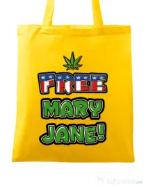 Sacosa din panza Free Mary Jane Galben