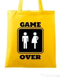 Sacosa din panza Game over pregnant Galben