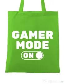 Sacosa din panza Gamer mode on Verde mar