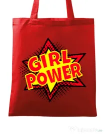 Sacosa din panza Girl power Rosu