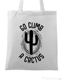 Sacosa din panza Go climb a cactus Alb