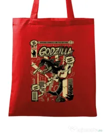 Sacosa din panza Godzilla Rosu