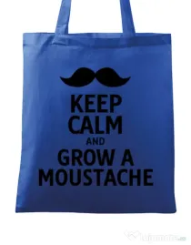 Sacosa din panza Grow a moustache Albastru regal