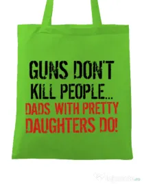 Sacosa din panza Guns dont kill Verde mar