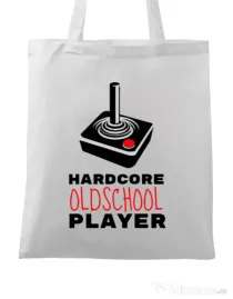 Sacosa din panza Hardcore player Alb