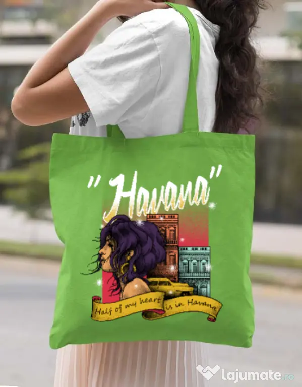 Sacosa din panza Havana Verde mar
