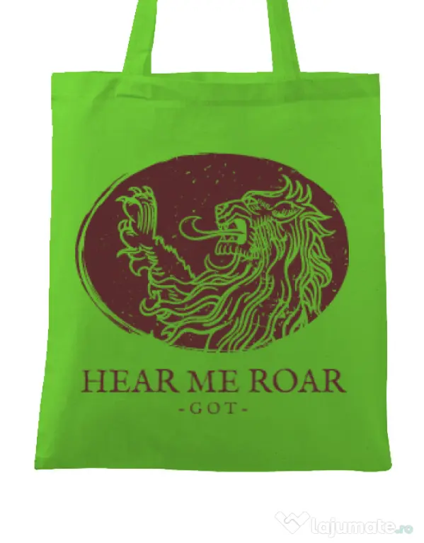 Sacosa din panza Hear me roar Verde mar