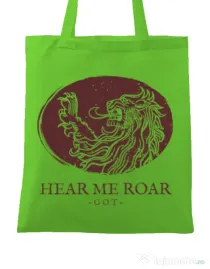 Sacosa din panza Hear me roar Verde mar