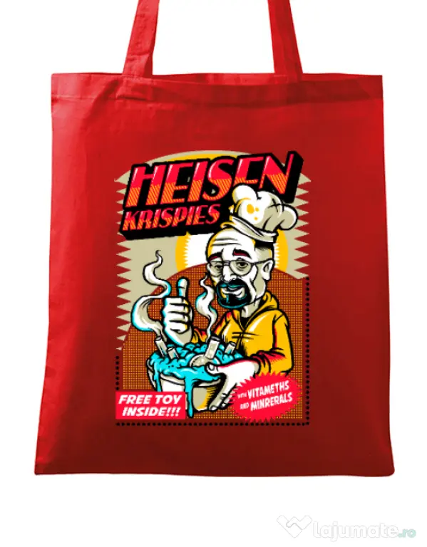 Sacosa din panza Heisen krispies Rosu
