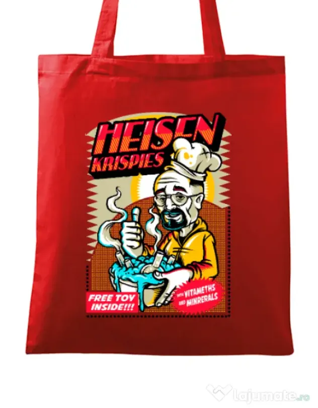 Sacosa din panza Heisen krispies Rosu