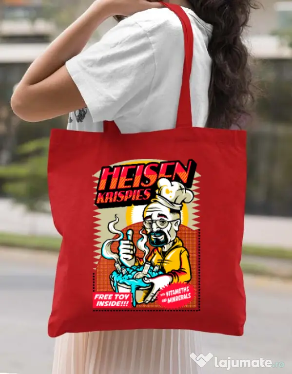 Sacosa din panza Heisen krispies Rosu