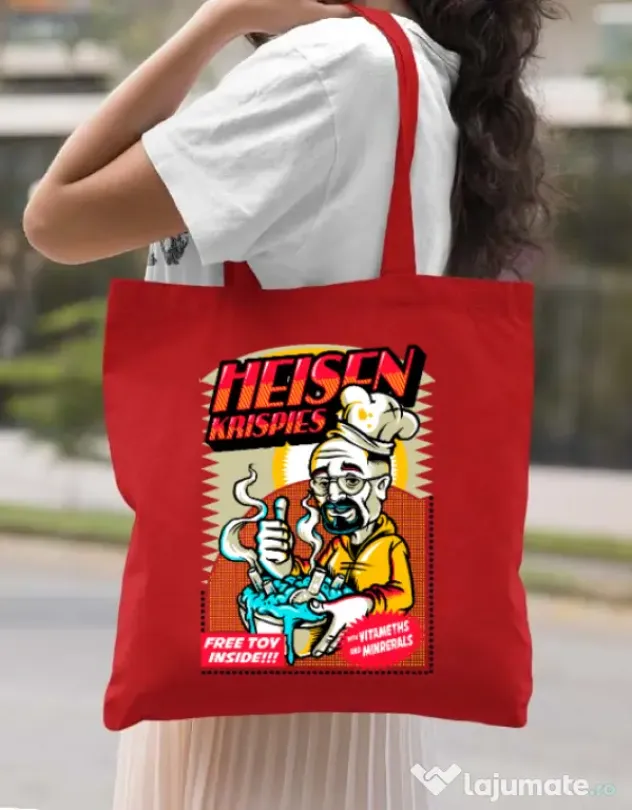 Sacosa din panza Heisen krispies Rosu