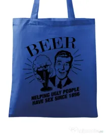 Sacosa din panza Helping beer Albastru regal