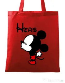 Sacosa din panza Hers Mickey Rosu