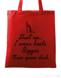 Sacosa din panza High heels Rosu