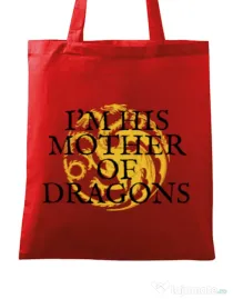 Sacosa din panza His mother of dragons Rosu