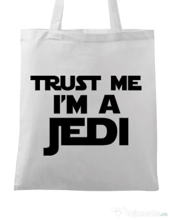 Sacosa din panza I am a jedi Alb