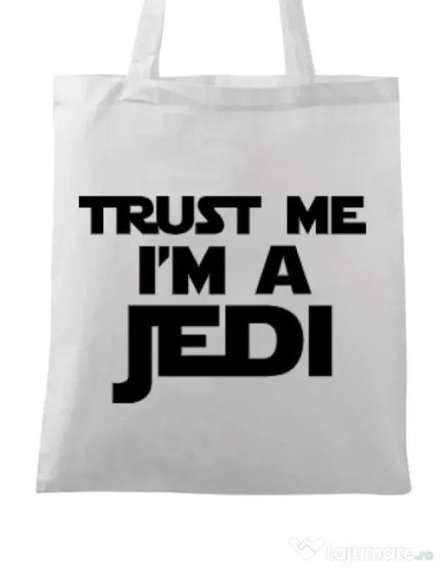 Sacosa din panza I am a jedi Alb
