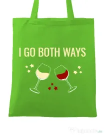 Sacosa din panza I go both ways Verde mar
