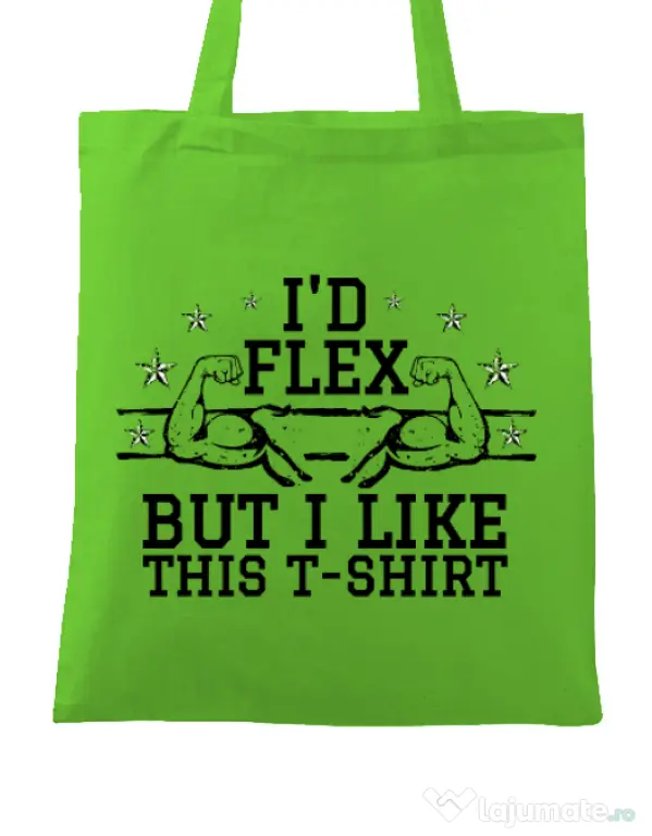 Sacosa din panza I like this tshirt Verde mar